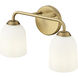 Norah 2 Light 15 inch Vintage Brass Vanity Light Wall Light